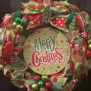 Festive Christmas Wreath with Red and Green Accents